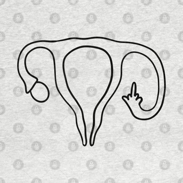 Middle finger uterus lineart black by Mermaidssparkle